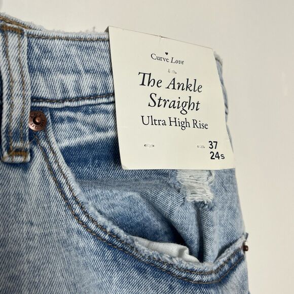 Abercrombie & Fitch Ankle Straight Ultra High Rise Curve Love Womens Plus 24 - Picture 2 of 6